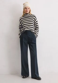 Anzughose wide leg aus Wolle-Mix