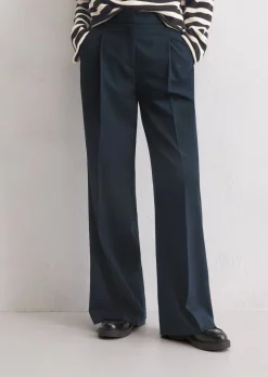 Anzughose wide leg aus Wolle-Mix