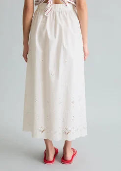 Ausgestellter Spitzenrock mit Broderie Anglaise