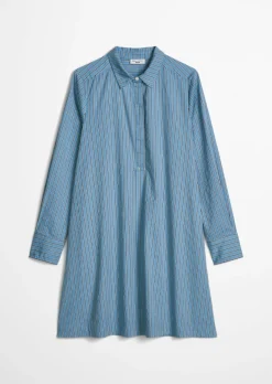 Ausgestelltes Streifenkleid aus Organic Cotton-Lyocell-Mix