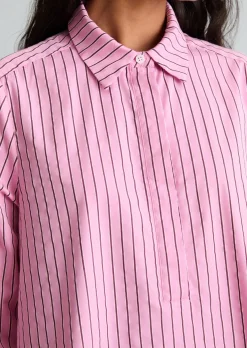 Ausgestelltes Streifenkleid aus Organic Cotton-Lyocell-Mix