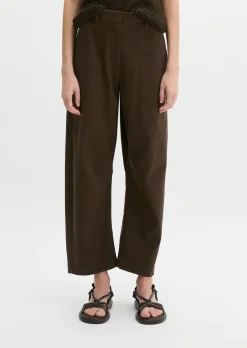 Barrel Pants aus Baumwoll-Twill-Stretch