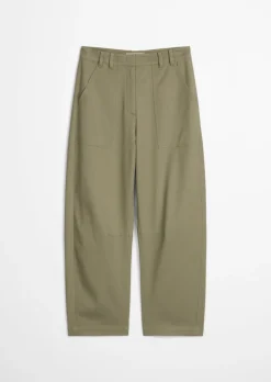 Barrel Pants aus Baumwoll-Twill-Stretch
