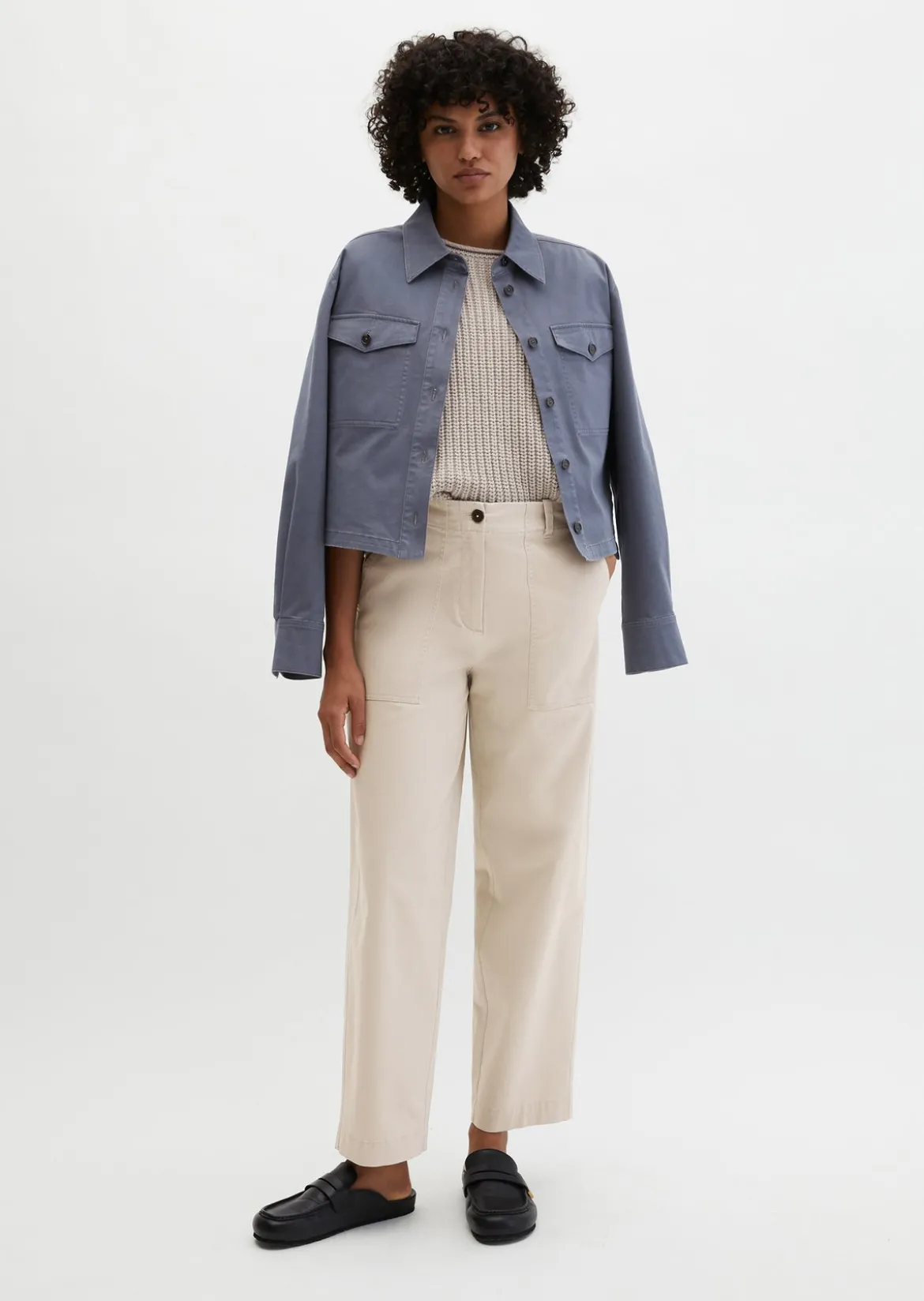 Barrel Pants aus Brushed Cotton Twill