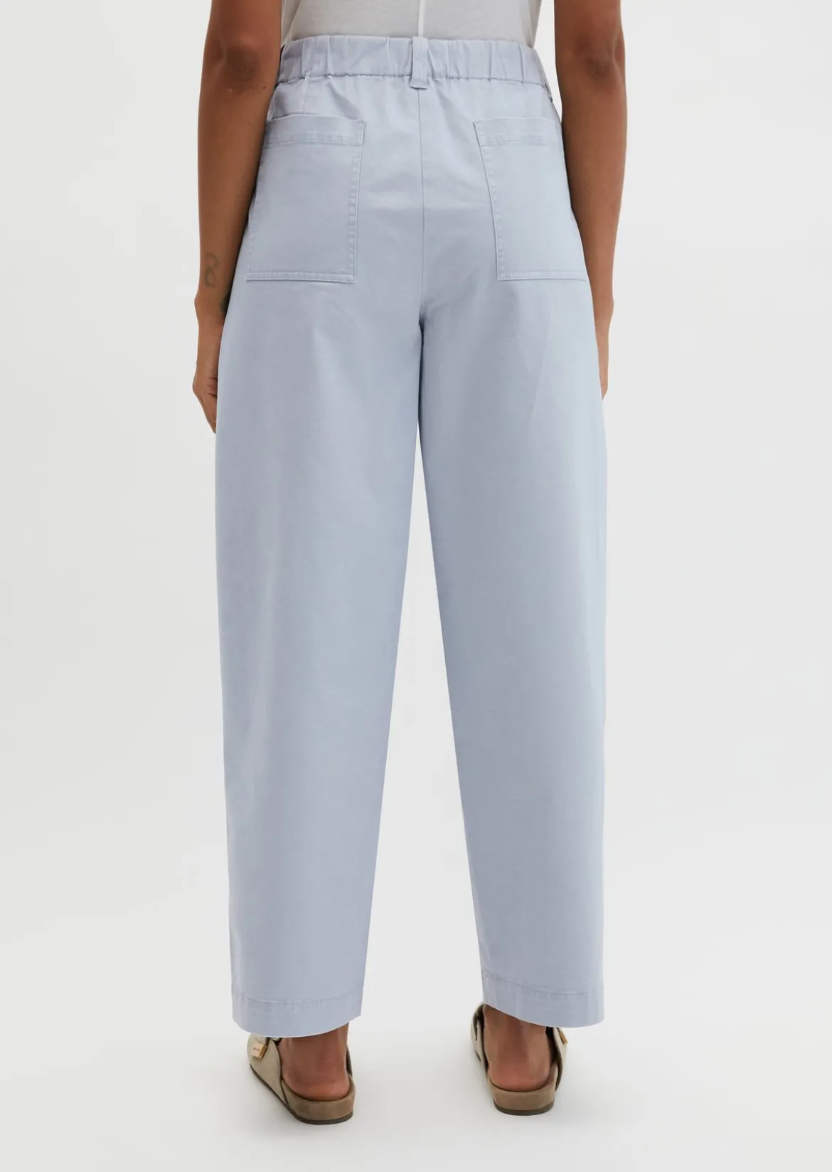 Barrel Pants aus Brushed Cotton Twill