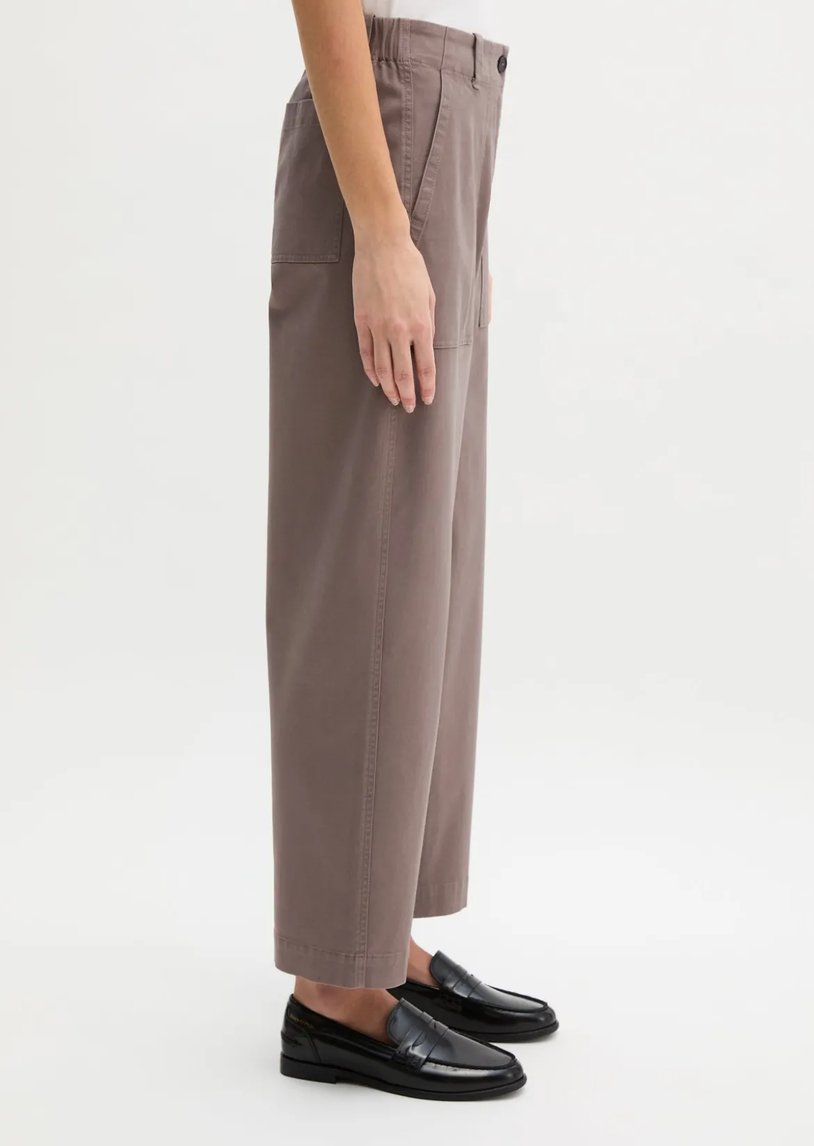 Barrel Pants aus Brushed Cotton Twill