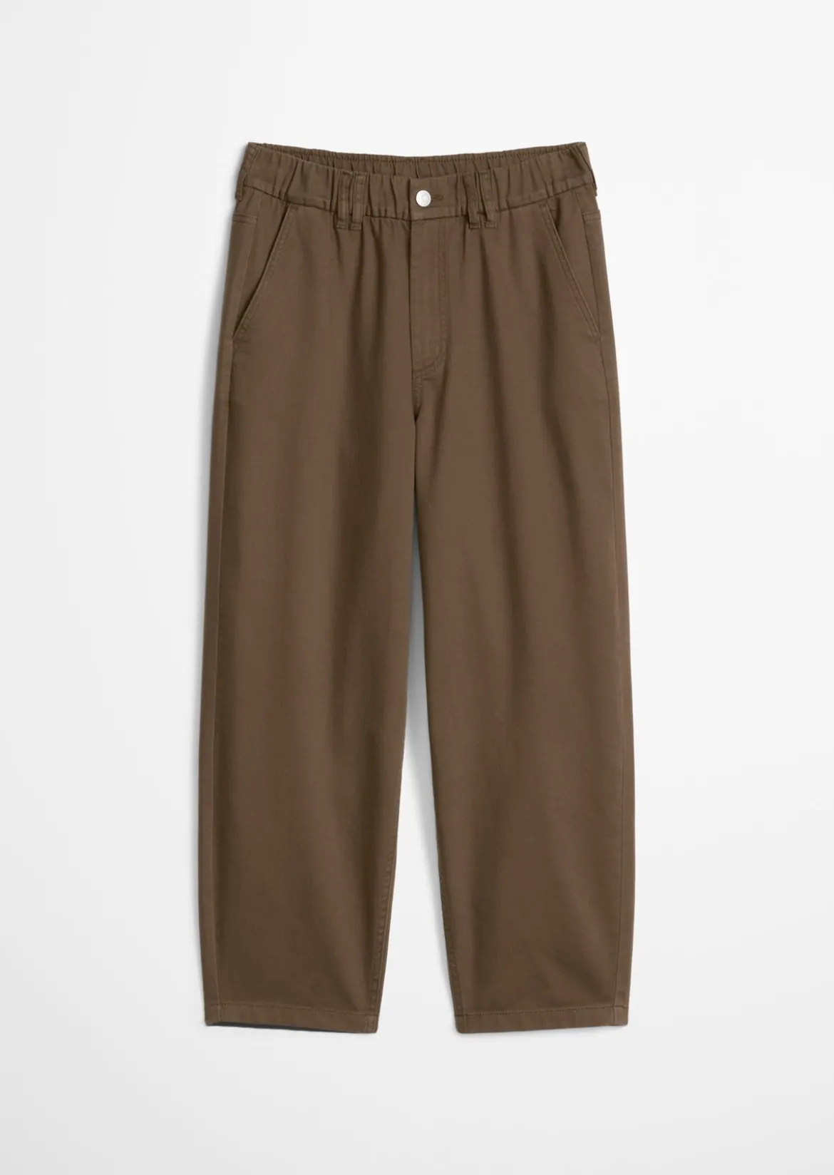 Barrel-Pants cropped aus Organic-Cotton-Lyocell-Twill
