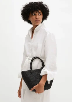 Bast-Shopper small mit edlen Echtleder-Details