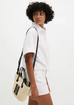 Bast-Shopper small mit edlen Echtleder-Details