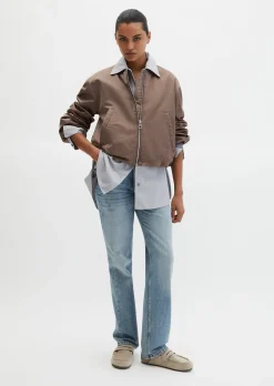 Blouson im Aviator-Stil regular cropped aus recyceltem Polyester
