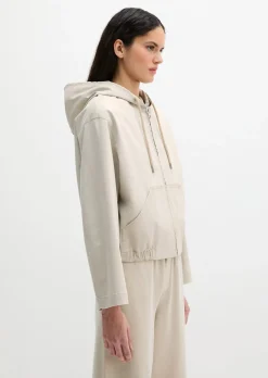 Blouson mit Kapuze loose aus Brushed Cotton Twill