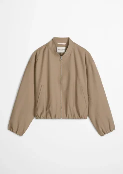 Blouson shaped cropped aus Technical Wool Blend