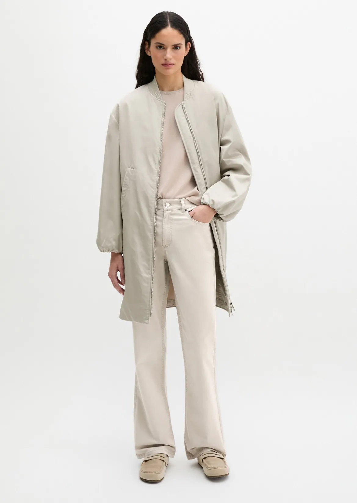 Blouson-Mantel im Aviator-Stil regular aus recyceltem Polyester-Twill