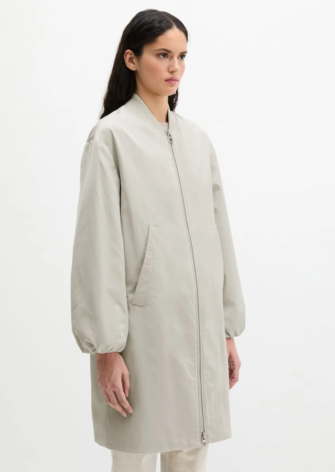 Blouson-Mantel im Aviator-Stil regular aus recyceltem Polyester-Twill