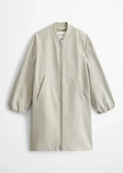 Blouson-Mantel im Aviator-Stil regular aus recyceltem Polyester-Twill