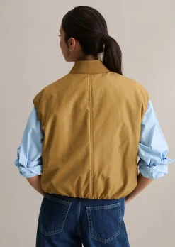 Blouson-Weste im Aviator-Stil relaxed cropped aus recyceltem Polyester