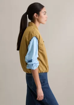 Blouson-Weste im Aviator-Stil relaxed cropped aus recyceltem Polyester