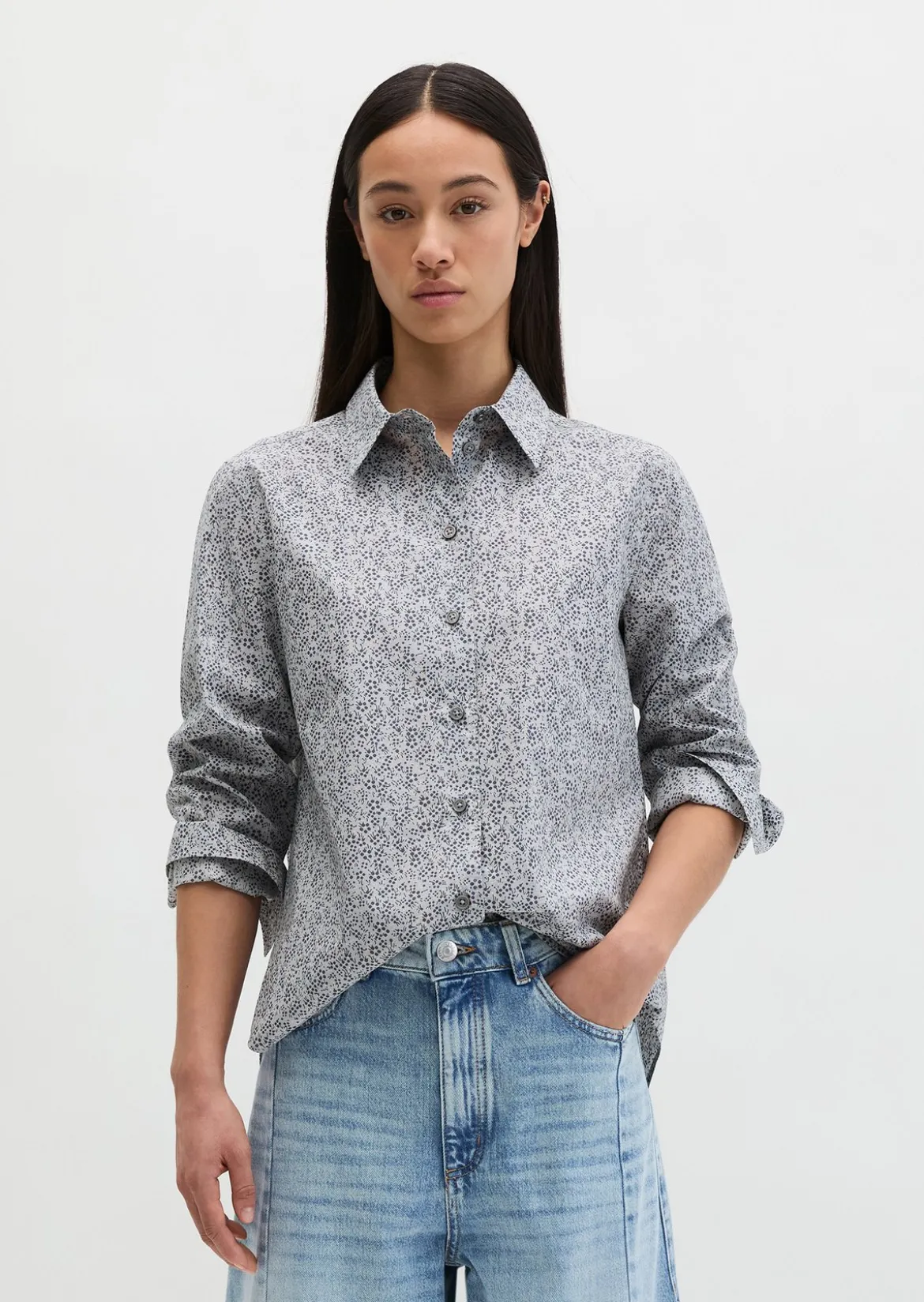Bluse A-Shape aus Papertouch-Popeline