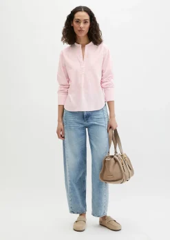 Bluse loose aus Baumwoll-Satin