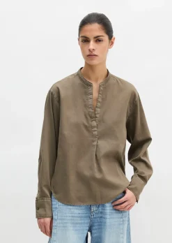 Bluse loose aus Baumwoll-Satin