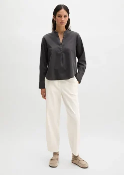 Bluse loose aus Baumwoll-Satin