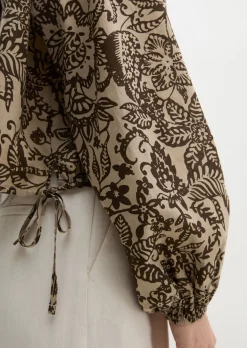 Bluse loose aus bedrucktem Baumwoll-Voile