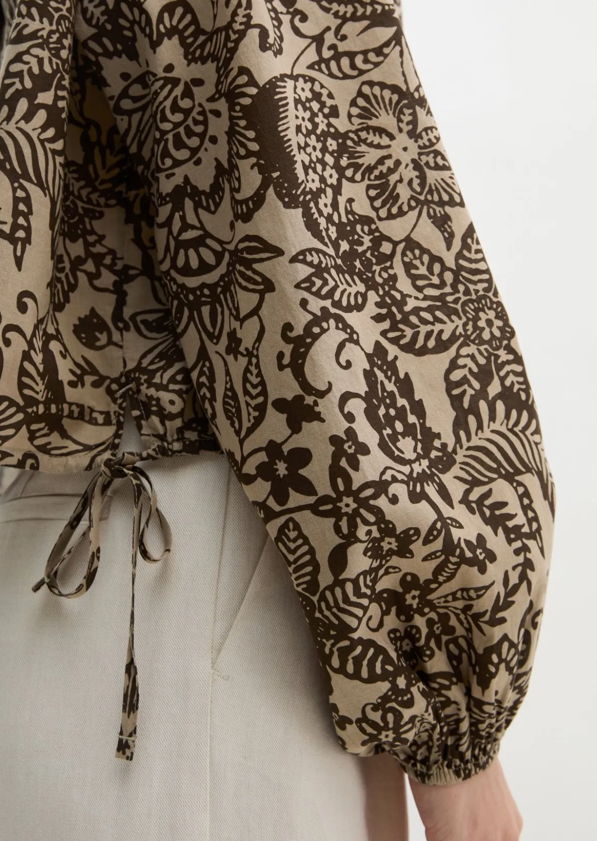 Bluse loose aus bedrucktem Baumwoll-Voile