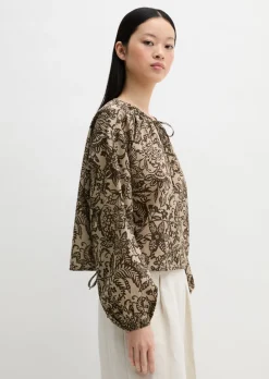 Bluse loose aus bedrucktem Baumwoll-Voile