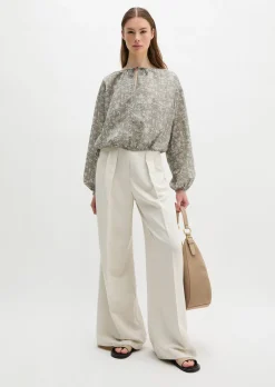 Bluse loose aus bedrucktem Baumwoll-Voile