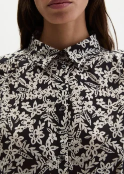 Bluse loose aus bedrucktem Baumwoll-Voile