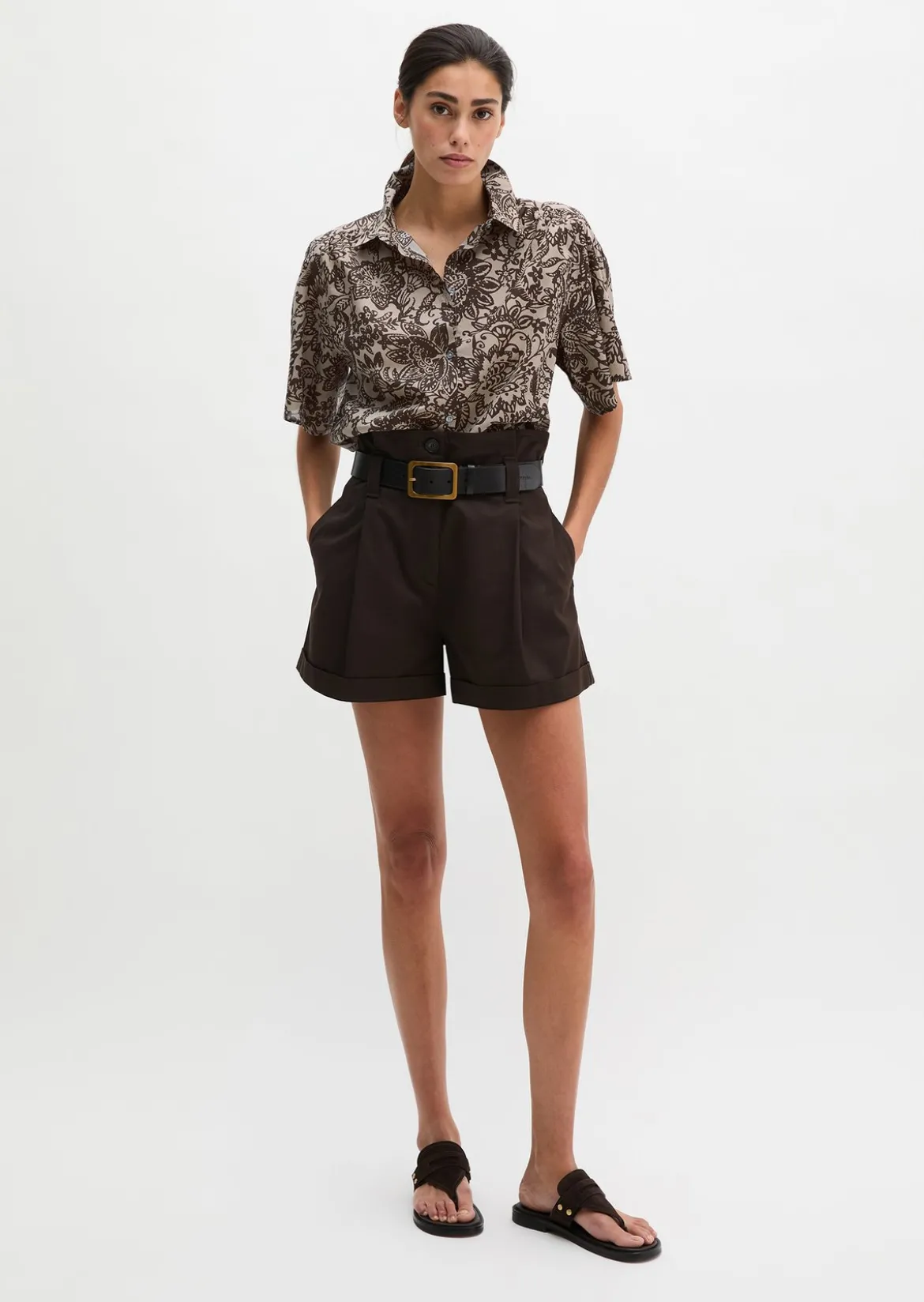 Bluse loose aus bedrucktem Baumwoll-Voile