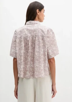 Bluse loose aus bedrucktem Baumwoll-Voile