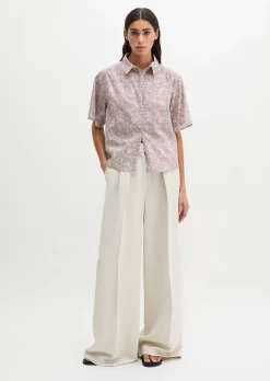Bluse loose aus bedrucktem Baumwoll-Voile