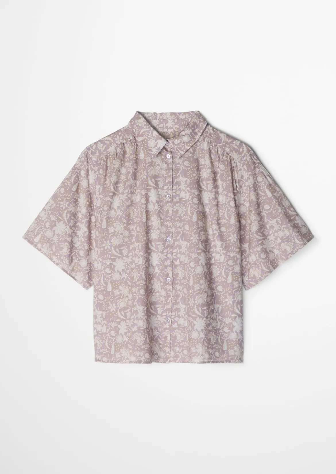 Bluse loose aus bedrucktem Baumwoll-Voile