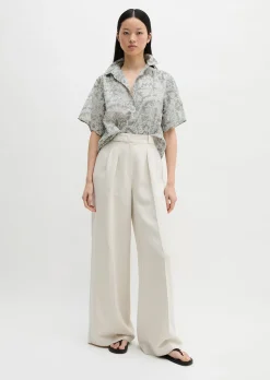 Bluse loose aus bedrucktem Baumwoll-Voile