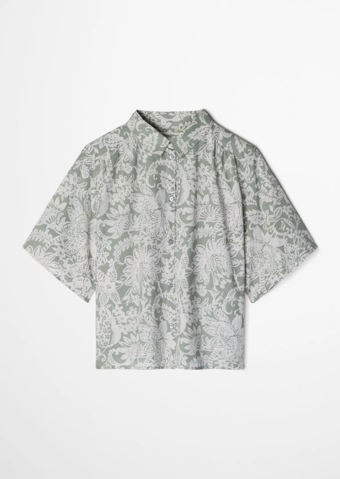 Bluse loose aus bedrucktem Baumwoll-Voile