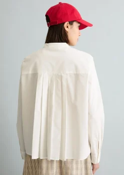 Bluse mit Falten-Detail regular aus reiner Bio-Baumwolle