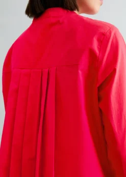 Bluse mit Falten-Detail regular aus reiner Bio-Baumwolle
