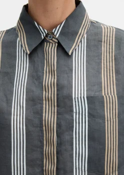 Bluse regular aus weicher Ramiefaser