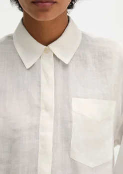 Bluse regular aus weicher Ramiefaser