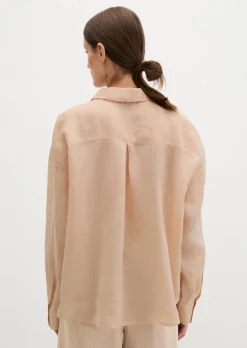 Bluse regular aus weicher Ramiefaser
