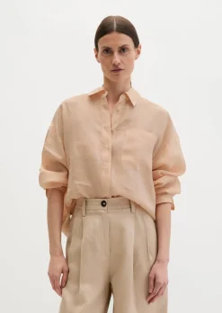 Bluse regular aus weicher Ramiefaser