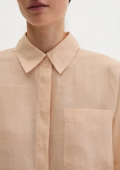 Bluse regular aus weicher Ramiefaser