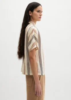 Bluse regular aus weicher Ramiefaser