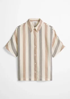 Bluse regular aus weicher Ramiefaser