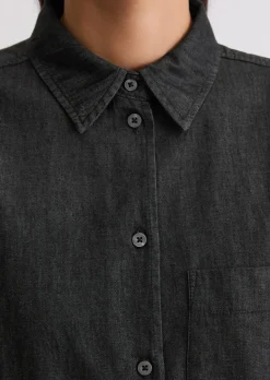 Bluse relaxed aus Baumwoll-Chambray
