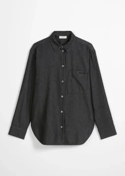 Bluse relaxed aus Baumwoll-Chambray