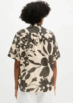 Bluse relaxed aus bedrucktem Baumwoll-Voile