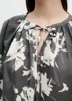Bluse relaxed aus bedrucktem Baumwoll-Voile