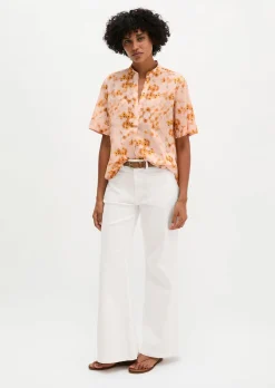 Bluse relaxed aus bedrucktem Baumwoll-Voile